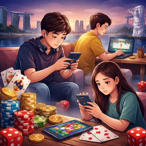 young people online gambling exposure Singapore